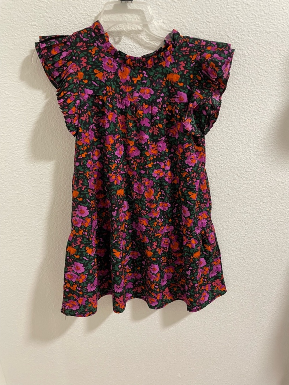 Girls Shop the Mint Colorful Floral Rayon Dress - Green, Purple & Orange Print